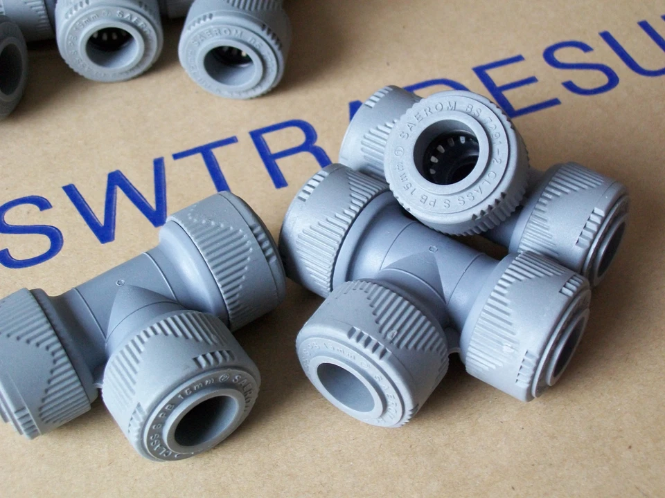 the ideal replacement Hep2O / Polyplumb PB215 15mm Equal Tee Plastic Push-Fit