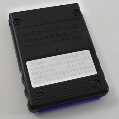 PS2 Memory Card 8MB KEMCO Black x Blue KMC10J Playstation 2 Made