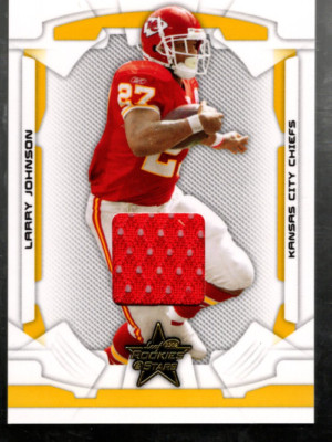 A8509- 2008 Leaf Rookies and Stars Materialien Gold #49 Larry Johnson Trikot