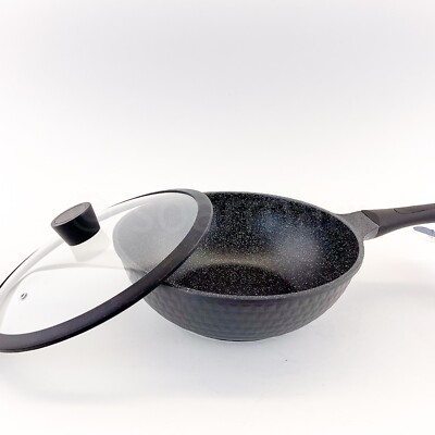 Grand Wok Antiadhésif D&W Deane & White 28cm (12 Pouces) Avec Couvercle, Neuf, Qualité Pro