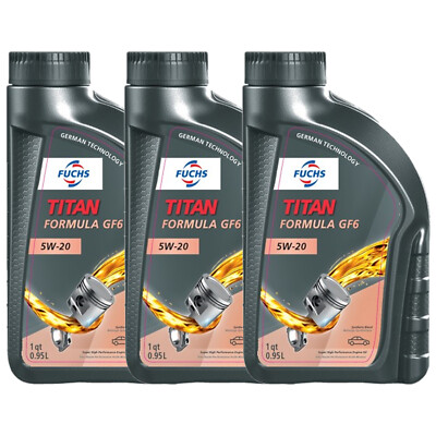 Fuchs 3 Quart TITAN FORMULA GF-6 SAE 5W-30 Fully Synthetic Engine Oil 3 x 1Qt