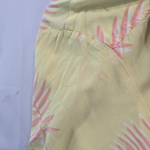 Brixton Shirt Womens Large Yellow Pink Button Short Camp Boxy Jungle Palm Leaf - Picture 8 of 11