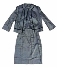 Vintage 1960s Three Piece Suit Set Skirt Shirt And Blazer Size XS Tailored