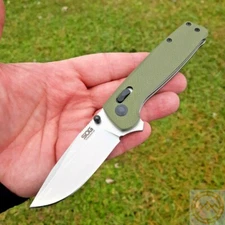 SOG Terminus XR Folding Knife 3" D2 Tool Steel Blade Green Textured G10 Handle