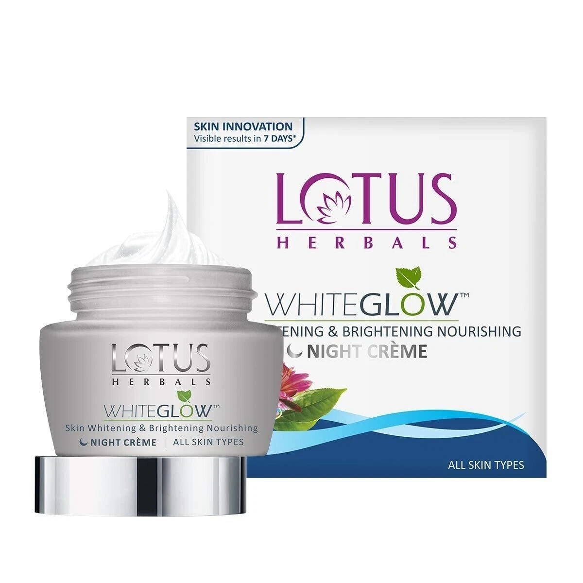Lotus Herbals Whiteglow Night Cream For Skin Whitening Dry Skin 40gm