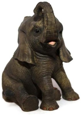 Out of Africa - kleines Baby Dschungel ELEFANT sitzend Figur Ornament