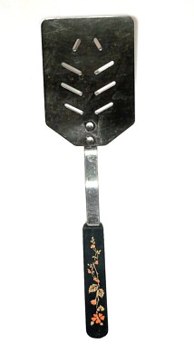 Vtg Rare ACE Stainless Steel Slotted Spatula Flipper Regular Size Floral 