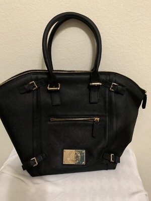 JACK FRENCH LONDON BLACK DOUBLE HANDLE ZIP TOP HANDBAG PURSE