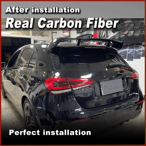Alerón de techo de carbono alerón trasero borde demolición labio para Mercedes W177 A200 A250 A35 - Imagen 3 de 10