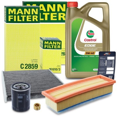 MANN-FILTER INSPEKTIONSPAKET+5L CASTROL EDGE FST 5W-40 FÜR LANCIA YPSILON 1.2