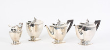 Carel J.A. Begeer Utrecht Art D&eacute;co Teeservice Kaffeeservice echt Silber 4-teilig