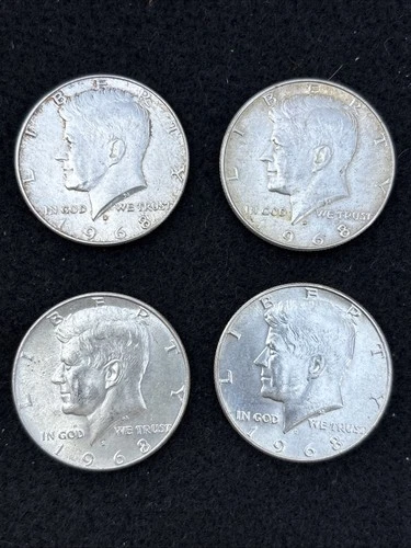 Lot of (4)- 1968 Kennedy Half Dollars - 40% Silver AWH