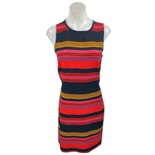 Ann Taylor LOFT Multicolor Striped Colorblock Sleeveless Sheath Mini Dress Sz 10