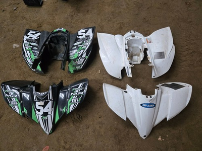 #ad ATV faring fenders 5TG 21611 white YFZ 450 2005 black parts only $300.00