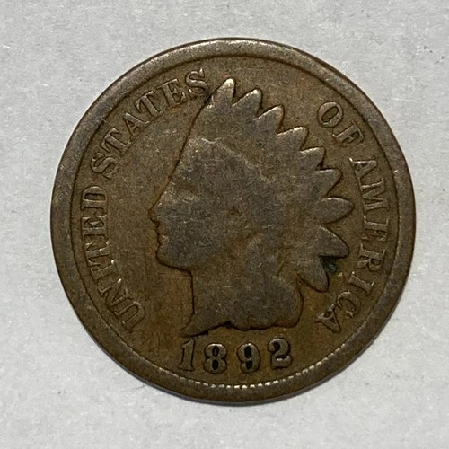 1892 Indian Head Cent Penny Good+