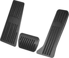 X AUTOHAUX 3 Pcs Anti Slip No Drilling Aluminum Alloy Pedal Covers Foot Black 