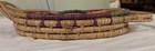 VTG LOT OF 4 WICKER STRAW RATTAN MULTICOLOR GLASS HOLDER TRAY 13.5" x 7" — photo 3