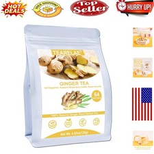 Pure Ginger Root Tea Bags 64 Count, Soothing Spicy, Non-GMO Caffeine-Free