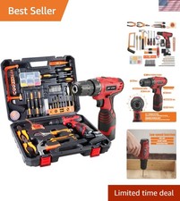 108 Piece Power Tool Combo Kits with 16.8V Cordless Drill, Household Tools Se...