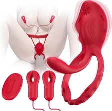 Wearable Nipple Clamps Vibrator Clit Breast Massager Sex Toys for Women Couples