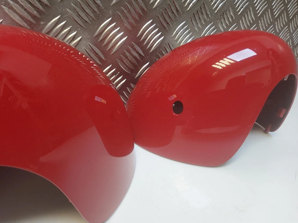 F55 F56 2017 Sinistro &amp; Destro Coppia Calotte Coprispecchietti Rosso Peperoncino 7430006 7366775 - Immagine 2 di 4