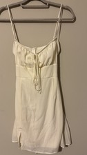 Lucy in the Sky Off White Crème Dress Sleeveless with Bow Size Large
