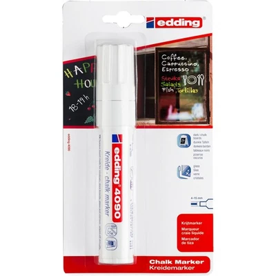 [4-4090-1-1049] edding Marqueur Craie Liquide 4090 Blanc 4-15 mm - Photo 1/4