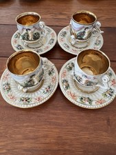 Capodimonte Porzellan 10 Demitasse Kaffeetassen, 8 Untertassen 3142 Italy