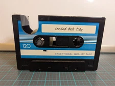 Rewind Desk Tidy, Cassette Tape Desktop Pen Pencil Caddy Tape Dispenser