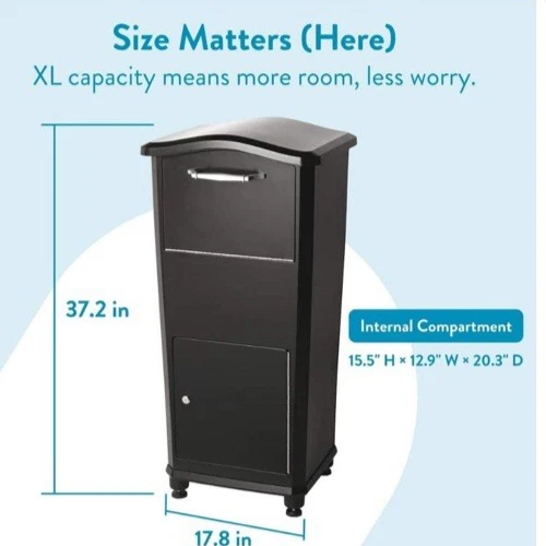 Architectural Mailboxes Cast Aluminum Elephantrunk Parcel Drop Box with Drum - Image 3 of 4
