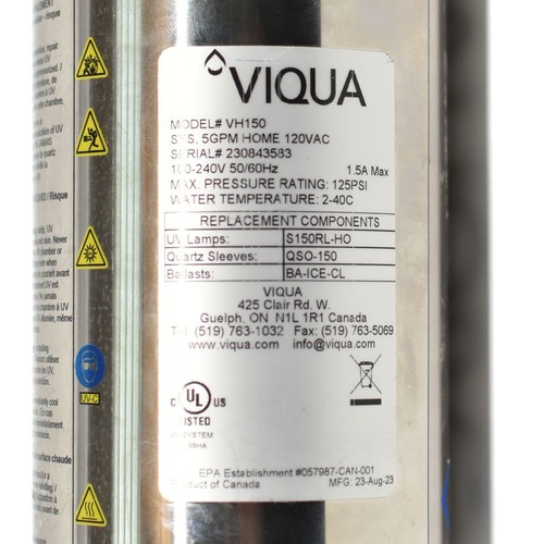 Viqua VH150 UV Water Sterilizer System 5 GPM Compact Stainless Purifier No Bulb - Picture 3 of 6