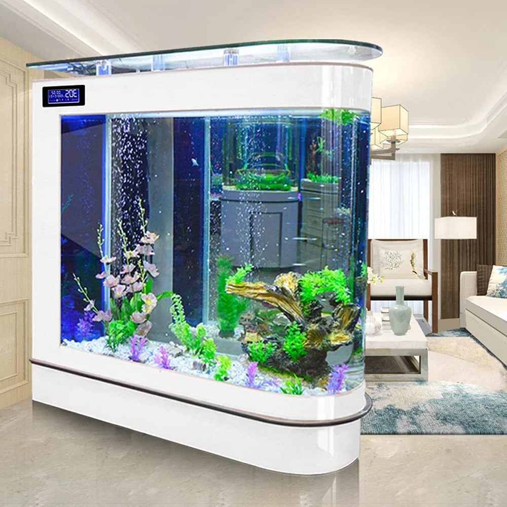 Image of 124Gal LED Aquarium Kit Upright Luxury Large Fish Tank Large Glass Fishbowl Glsa