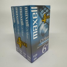 Maxell GX-Silver VHS T-120 6 Hour Video Cassette 4 Pack New Sealed