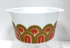Vintage Pyrex MCM Fish Scale Arches Orange Gold 1.5 Quart Mixing Bowl Dish