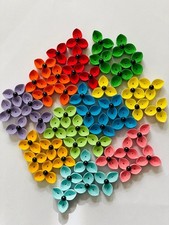 LOT-50 Paper Quilling Handmade Flowers Unique Quilled Cards School Scrapbooking