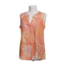 Backstage, Top, Größe: M, 124078, Beige/Mehrfarbig, Leinen, Blumen, Damen #KAf