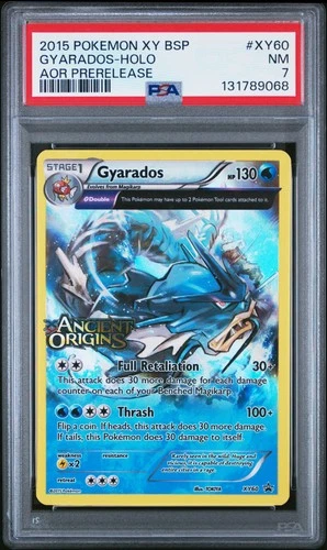 2015 POKEMON XY BLACK STAR PROMOS ANCIENT ORIGINS PRERELEASE GYARADOS-HOLO PSA 7
