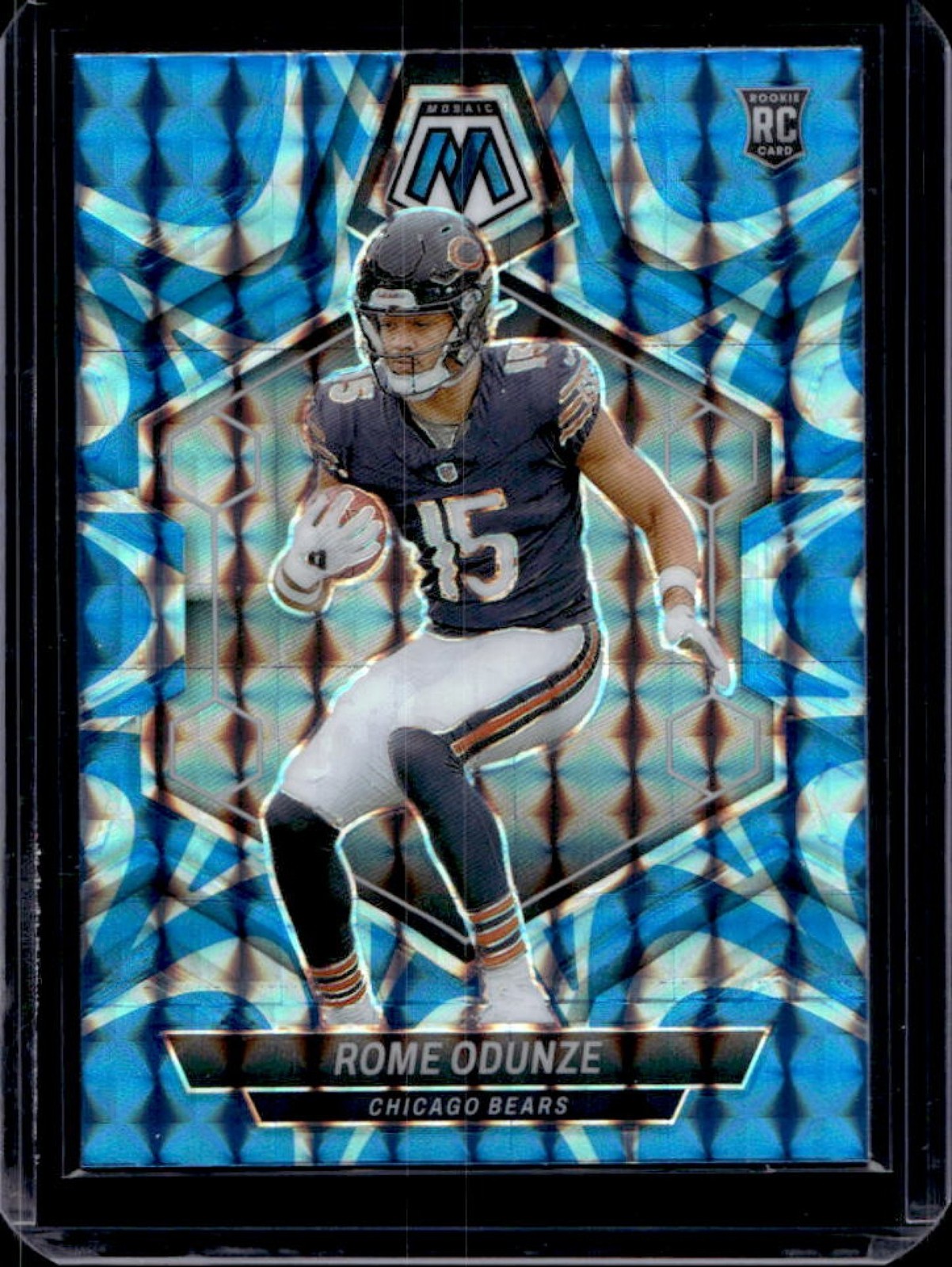 2024 Mosaic Rome Odunze RC Reactive Blue Prizm Rookie #309 Bears