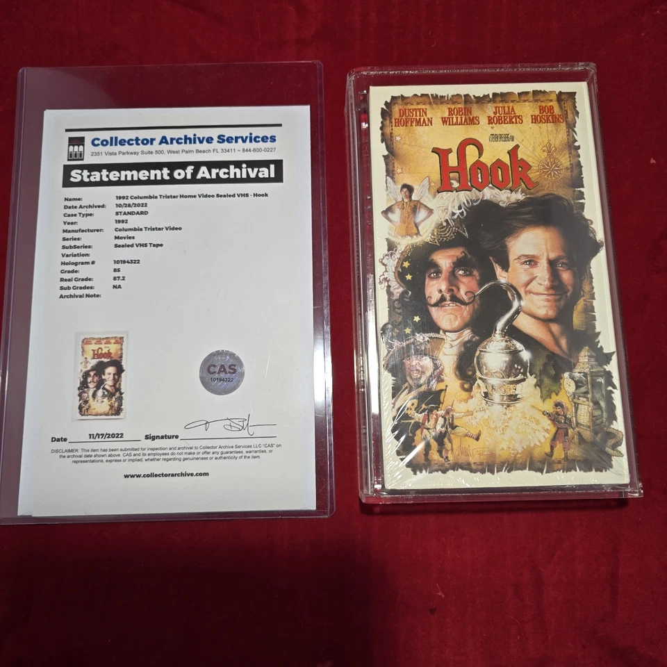 Hook Sealed VHS Tape CAS Graded 85 Real Grade 87.2