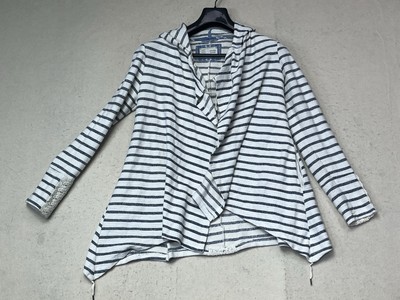 Monday Tuesday Wednesday Thursday Friday Sat Sun White Strips Open Cardigan XS
