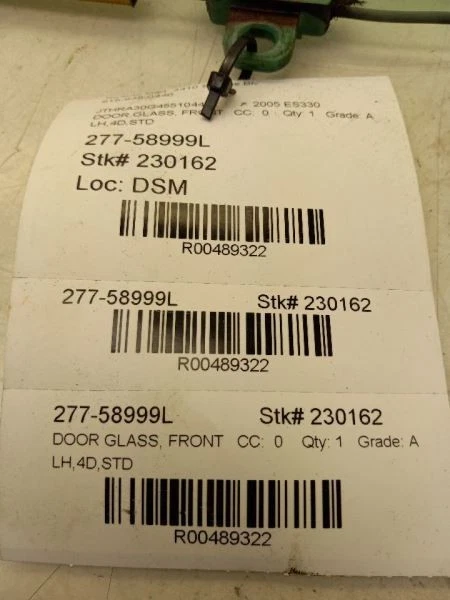 Vidrio para puerta delantera izquierda del conductor para 04-06 LEXUS ES330 Foto 2 de 4