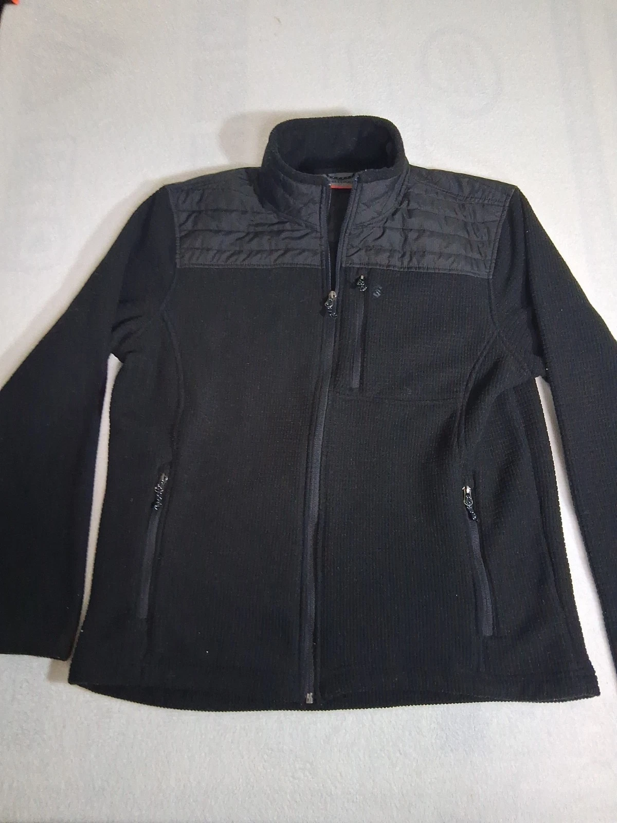 Free Country Mens Black Fleece Knight Jacket Size L Free Shipping