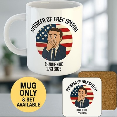 11 Unzen Becher - Charlie Kirk Meinungsfreiheit - Trump Kaffee Büro Wahl USA Biden Geschenk