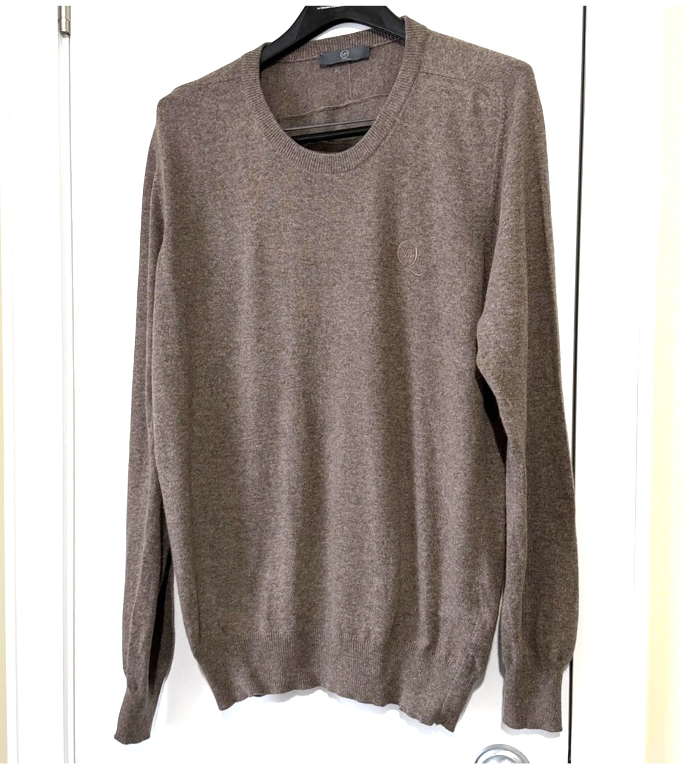Alexander McQueen — Alexander McQueen Taupe Crewneck Sweater wool cashmere pullover size XL Shoulder