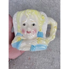 K's Collection Angel Cherub Mug Cup White Yellow Blue Stars Made in China