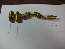 VINTAGE PIPE THREAD ON ONE END, COMPRESSION FITTING ON OTHER END 3/8" × 1/4" ID.