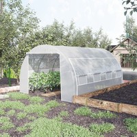 Outsunny 3,97 X 3 X 2M GewäChshaus FoliengewäChshaus Mit Uv-Schutz FüR Garten