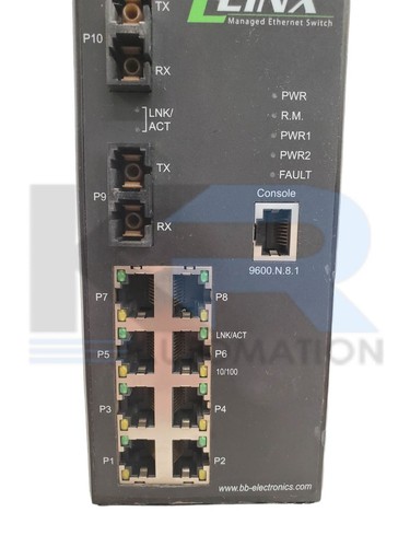 B&B Electronics EIR510-2MC-T Elinx Ethernet Switch 8 Copper Ports 2 Fiber SC/MM - Picture 4 of 8