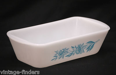 Jeannette Glasbake J-522 Bread Dish Pan Ovenware Blue Cornflower Kitchen Tool