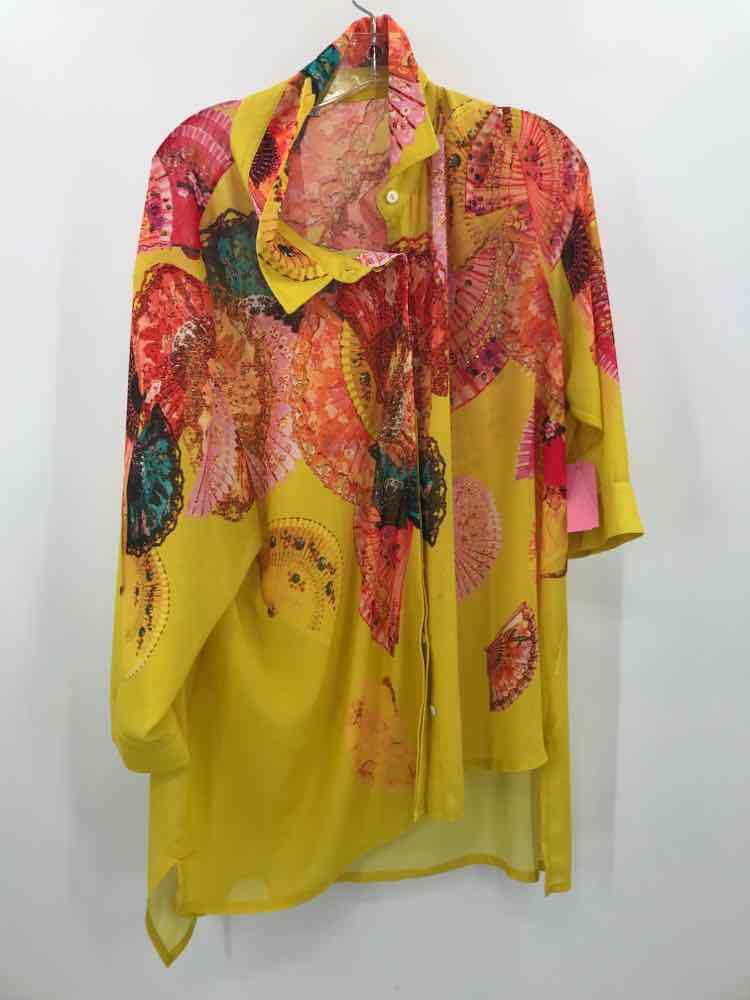 Pre-Owned Fuego Women Yellow Size 48 Tunic Button Down | eBay